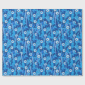 Blue Cactus Camouflage Sukkulente Blume Floral Geschenkpapier (Flach)