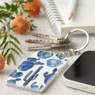 Blue Cactus Desert Chic NAME Travel Schlüsselanhän Schlüsselanhänger