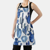 Blue Cactus Gold Desert Chic NAME Travel Southwest Schürze (InSitu)