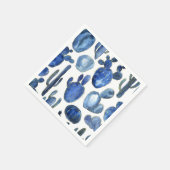 Blue Cactus Gold Desert Chic Travel Southwest Fun Serviette (Ecke)