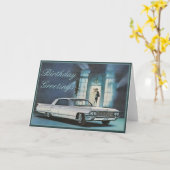 Blue Cadillac Elegante Geburtstagskarte Karte (Gelbe Blume)