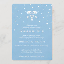 Blue Caduceus Krankenpflege Einladungen zur Gradui