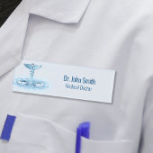 Blue Caduceus Medical Water Ripples Hermes Rod Namenschild