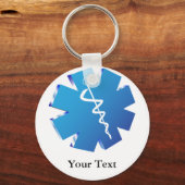 Blue Caduceus medizinische Geschenke Schlüsselanhänger (Vorderseite)