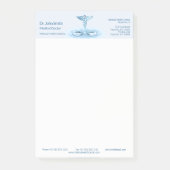 Blue Caduceus Water Ripples Medical Hermes Rod Post-it Klebezettel (Vorderseite)