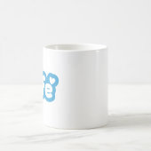 Blue "Café" Tasse mit Herzdetails (Mittel)