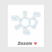 Blue Caffein Molecule Aufkleber (Blatt)