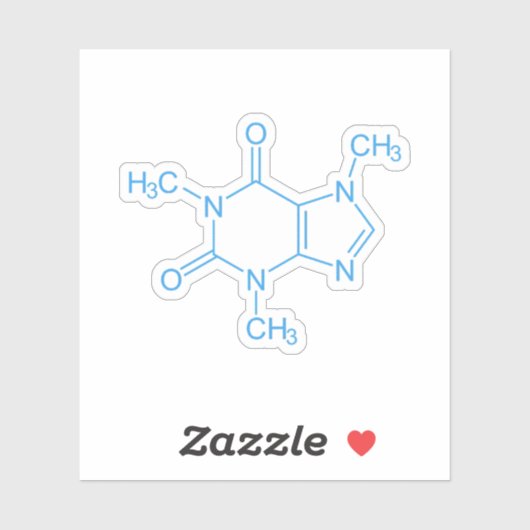 Blue Caffein Molecule Aufkleber (Blatt)