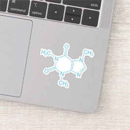 Blue Caffein Molecule Aufkleber