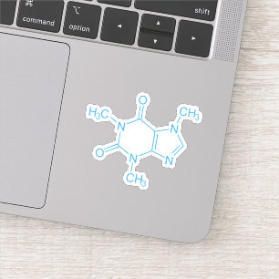 Blue Caffein Molecule Aufkleber
