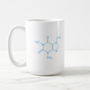 Blue Caffein Molecule Kaffeetasse