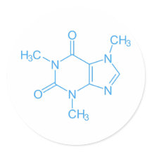 Blue Caffein Molecule