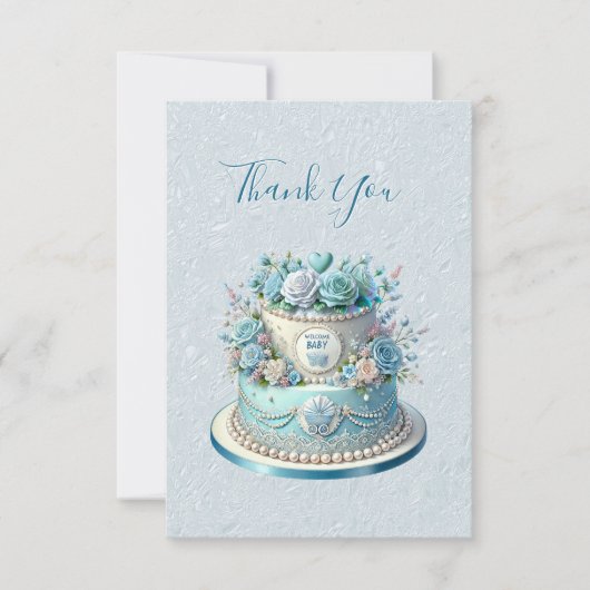 Blue Cake Blume Danke Card (Vorderseite)