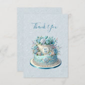 Blue Cake Blume Danke Card (Vorne/Hinten)