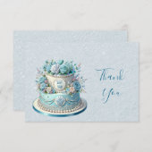 Blue Cake Blume Danke Card (Vorne/Hinten)
