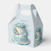 Blue Cake Blume Gefälligkeitsbox Geschenkschachtel (Rückseite)