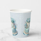 Blue Cake Blume Paper Cups Pappbecher (Rechts)