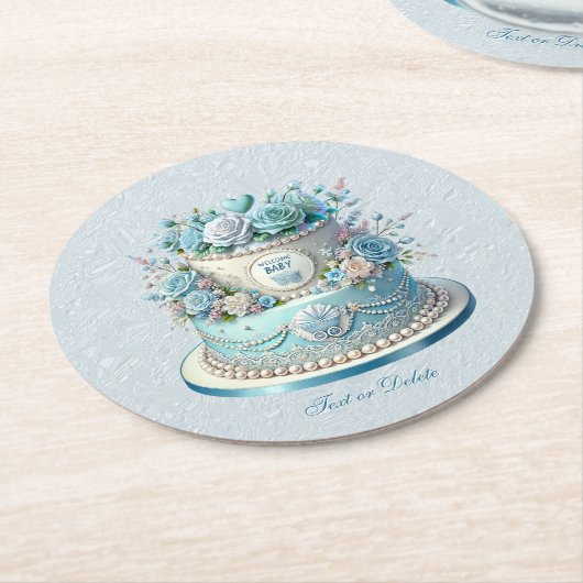 Blue Cake Blume Paper Untersetzer (Angewinkelt)