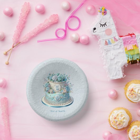 Blue Cake Blume Papierschale Pappteller (Party)