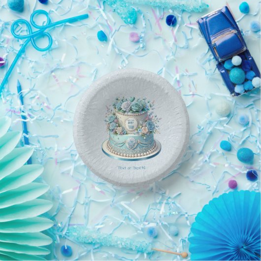 Blue Cake Blume Papierschale Pappteller (Party)