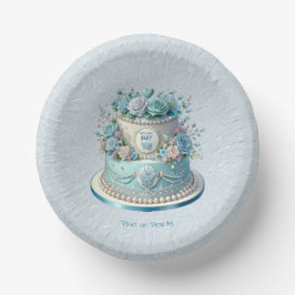 Blue Cake Blume Papierschale Pappteller