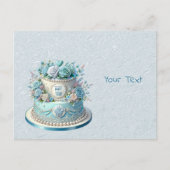 Blue Cake Blume Postcard Postkarte (Vorderseite)