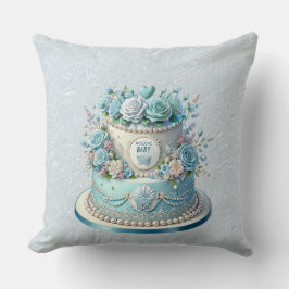 Blue Cake Blume Throw Kissen