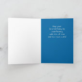 Blue Cake und Candle zum ersten Geburtstag Karte (Innenseite)