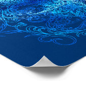 Blue Calavera Print Poster (Ecke)