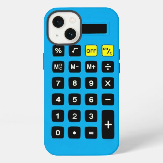 Blue Calculator mit Keypad iPhone Hülle (Rückseite)