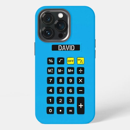 Blue Calculator mit Keypad iPhone Hülle (Hinten)