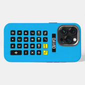Blue Calculator mit Keypad iPhone Hülle (Rückseite (Horizontal))