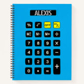 Blue Calculator mit Name Notizblock (Vorderseite)
