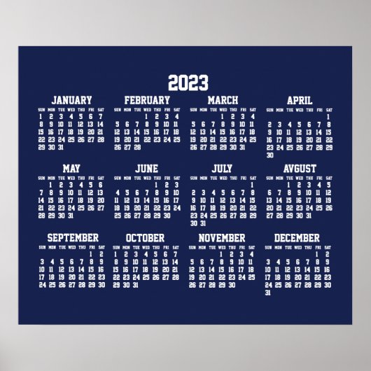 Blue Calendar 2023 Poster (Vorne)