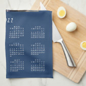 Blue Calendar für Fotos der Familie 2022 Geschirrtuch (Viertel Falte)