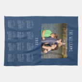 Blue Calendar für Fotos der Familie 2022 Geschirrtuch (Horizontal)