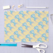 Blue Calico Bär lächeln auf dem Stuhl Seidenpapier (Handwerk)