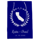Blue California Map Wedding Welcome Swag Mittlere Geschenktüte (Vorderseite)