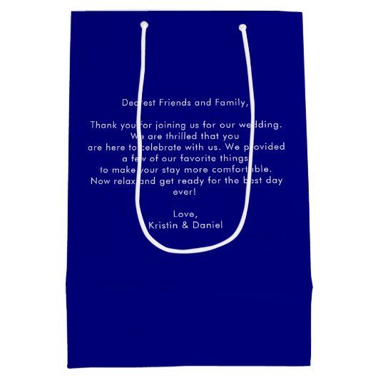 Blue California Map Wedding Welcome Swag Mittlere Geschenktüte (Rückseite)