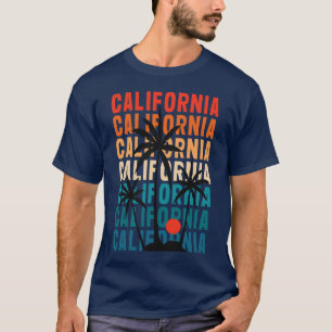 Blue California Vintag Sunset Colors T - Shirt