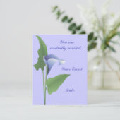 Blue Calla Lily Floral Einladung (Stehend Vorderseite)