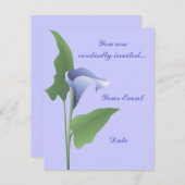 Blue Calla Lily Floral Einladung (Vorne/Hinten)