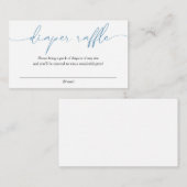 Blue Calligraphy Diaper Umschließungskarte Begleitkarte (Vorne/Hinten)