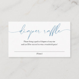 Blue Calligraphy Diaper Umschließungskarte Begleitkarte