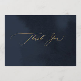 Blue Calligraphy Wedding Dankeschön Card Einladung