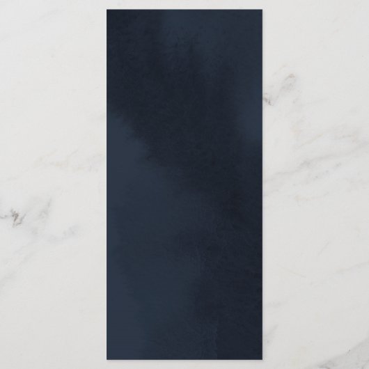 Blue Calligraphy Wedding Program Card Programm (Rückseite)