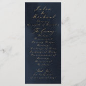 Blue Calligraphy Wedding Program Card Programm (Vorderseite)