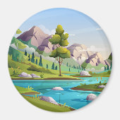 Blue Calm River Magnet (Vorne)