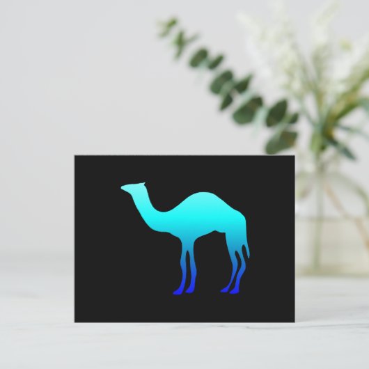 Blue Camel Postkarte (Stehend Vorderseite)