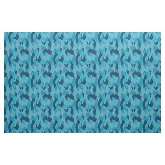 Blue Camo abstract Stoff (Fat Quarter (45,7 x 55,9 cm))